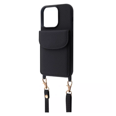 Накладка WAVE Leather Pocket iPhone 14 Pro Max Чорна
