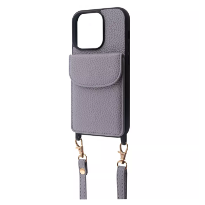 Накладка WAVE Leather Pocket iPhone 13 Світло-фіолетова
