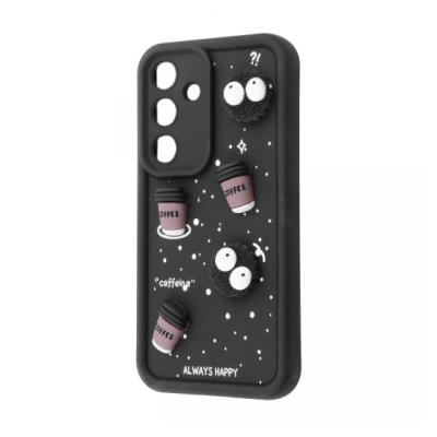 Чехол накладка Pretty Things Samsung A245 (A24) Черная/Кофе
