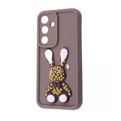 Чехол накладка Pretty Things Samsung A245 (A24) Коричневая/Кролик