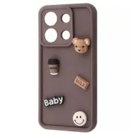 Чехол накладка Pretty Things Xiaomi Redmi Note 13 Pro 4G/ Poco M6 Pro 4G Коричневый/Медвеженок