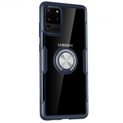 Чехол накладка Deen CrystalRing Samsung G980 (S20) Темно-синяя