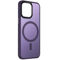 Чехол накладка Metal Buttons Colorful with MagSafe iPhone 13 Темно-фиолетовая