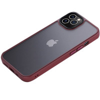 Чохол накладка Metal Buttons iPhone 12/12 Pro Бордова Чохол накладка Metal Buttons iPhone 12/12 Pro Бордова