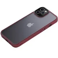 Чехол накладка Metal Buttons iPhone 12/12 Pro Бордовая