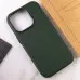 Чехол накладка Leather Case with MagSafe iPhone 13 Pro Зеленая/Shirt Green (AA+)
