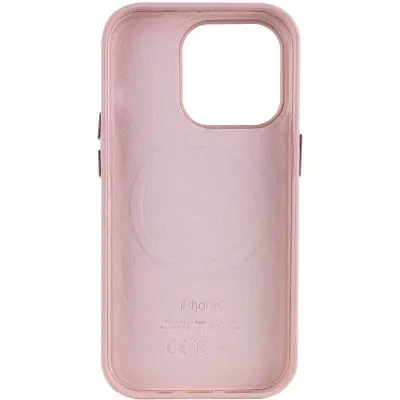 Чехол накладка Leather Case with MagSafe iPhone 14 Pro Max Рожевий Пісок (AA+)