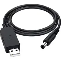 Кабель для роутеру USB DC 5.5*2.1 9V 0.8 м Black, Чорний