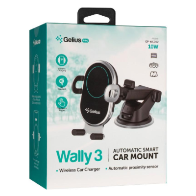 Автотримач Gelius Pro Wally 3 Automatic WC-002 10W Black, Чорний