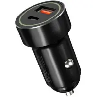 Автомобільний зарядний пристрій XO CC32 PD(USB+USB-C) (20W) + Кабель Type-C Black, Чорний