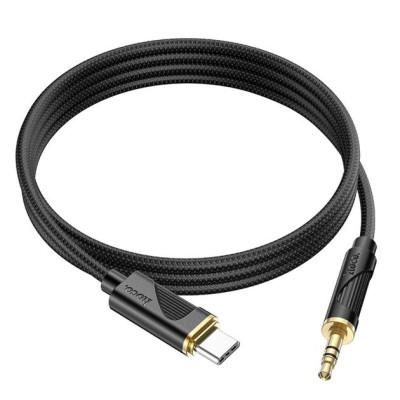 Кабель AUX Hoco UPA30 1м Чорний (3.5 male to Type-C)