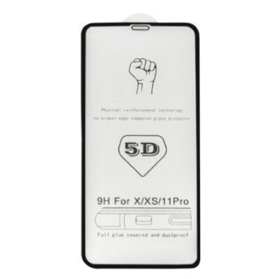 Защитное стекло Kit 5D iPhone X/XS/11Pro Чёрное