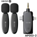 Безпроводной петличный микрофон Veron 3 in 1 AP003-2 Black, Чёрный
