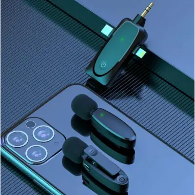 Безпроводной петличный микрофон Veron 3 in 1 AP003-2 Black, Чёрный