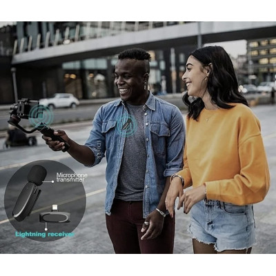 Безпроводной петличный микрофон Veron Lightning AP004-L Black, Чёрный