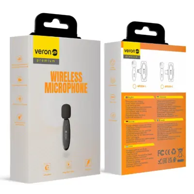 Бездротовий петличний мікрофон Veron Type-C AP004-C Black, Чорний