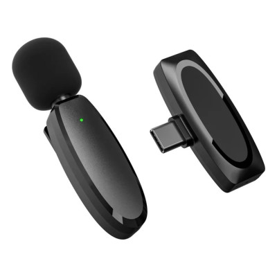 Бездротовий петличний мікрофон Veron Type-C AP004-C Black, Чорний