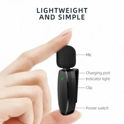 Бездротовий петличний мікрофон Veron Type-C AP004-C Black, Чорний