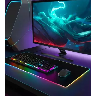 Килимок для миші з рамкою з підсвічуванням Led Frame (300x800) Black, Чорний Килимок для миші з рамкою з підсвічуванням Led Frame (300x800) Black, Чорний