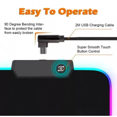 Килимок для миші з рамкою з підсвічуванням Led Frame (300x800) Black, Чорний Килимок для миші з рамкою з підсвічуванням Led Frame (300x800) Black, Чорний