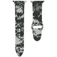 Ремешок Apple Watch 38мм Принт Силикон Зеленый & Пиксель