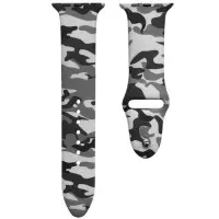 Ремешок Apple Watch 38мм Принт Силикон Серый Камуфляж Ремешок Apple Watch 38мм Принт Силикон Серый Камуфляж