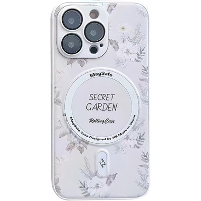 Чехол накладка Secret Garden with MagSafe iPhone 12 Pro Белая