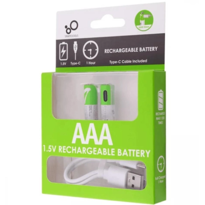 Аккумулятор AAA Rechargeable Type-C пальчиковий
