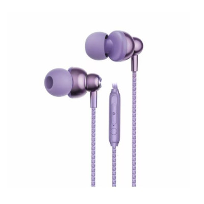Провідні вакуумні навушники-гарнітура XO EP55 фіолетові