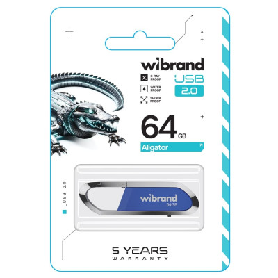 Флеш память USB 64Gb Wibrand Aligator USB 2.0 Синяя Флеш память USB 64Gb Wibrand Aligator USB 2.0 Синяя