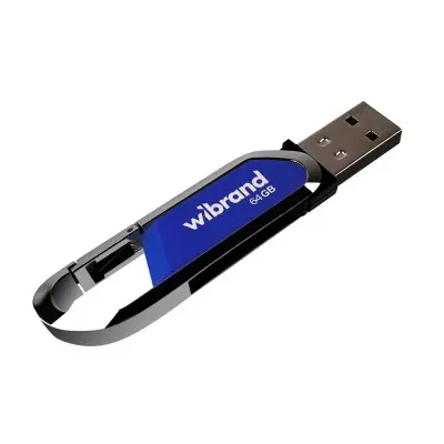 Флеш память USB 64Gb Wibrand Aligator USB 2.0 Синяя