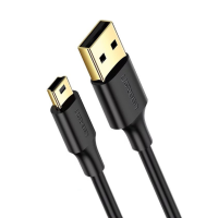 Кабель Ugreen US103USB2.0 Male to Mini 5 Pin Male 2м Черный Кабель Ugreen US103USB2.0 Male to Mini 5 Pin Male 2м Черный