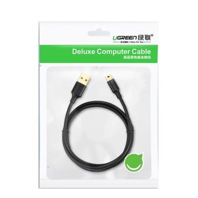 Кабель Ugreen US103USB2.0 Male to Mini 5 Pin Male 2м Черный Кабель Ugreen US103USB2.0 Male to Mini 5 Pin Male 2м Черный
