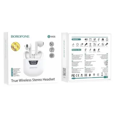 Беспроводные наушники Borofone BW05 Pure Tone TWS White, белый Беспроводные наушники Borofone BW05 Pure Tone TWS White, белый