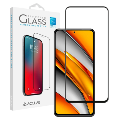 Захисне скло Acclab 3D Xiaomi Poco F3 Чорне