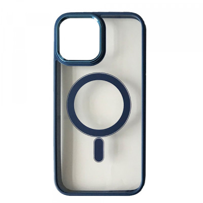 Накладка Crystal Guard MagSafe iPhone 12/12 Pro Темно-синя
