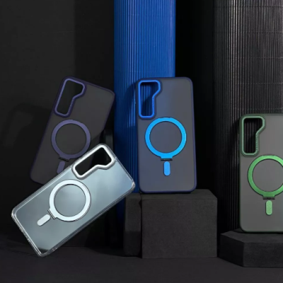 Чехол накладка WAVE Attraction MagSafe Samsung S911 (S23) Синяя