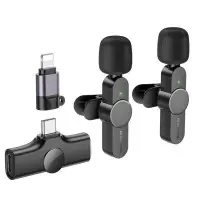 Бездротовий петличний мікрофон Borofone BKF12 Lightning/Type-C Чорний