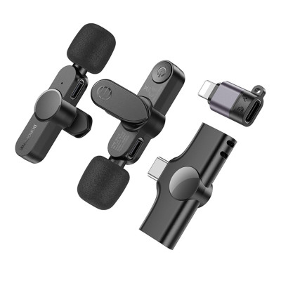 Безпроводной петличный микрофон Borofone BKF12 Lightning/Type-C Чёрный