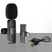 Бездротовий петличний мікрофон K9 2 in1 USB-C Black, Чорний