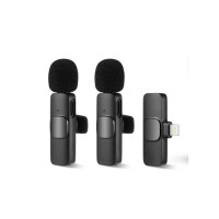 Безпроводной петличный микрофон K9 3 in1 Lightning Black, Чёрный Безпроводной петличный микрофон K9 3 in1 Lightning Black, Чёрный