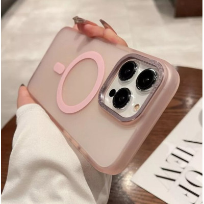 Чехол накладка Protective Camera Matte Clear iPhone 15 Pro Max Розовая