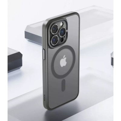 Чехол накладка Rock Guard MagSafe iPhone 16 Pro Max Сіра (Antidrop Lens) Titanium