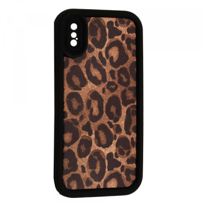Чехол Накладка Leopard iPhone X Черная