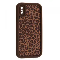 Чехол Накладка Leopard iPhone X Коричневая 3