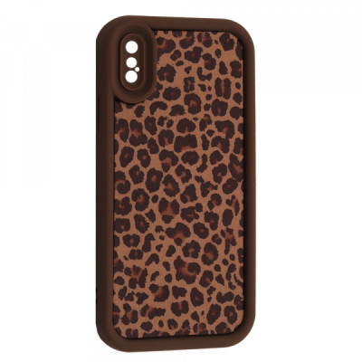 Чехол Накладка Leopard iPhone X Коричневая 3