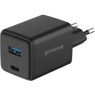 Мережевий зарядний пристрій Proove Pocket Gan 45W PD+USB Black, Чорний