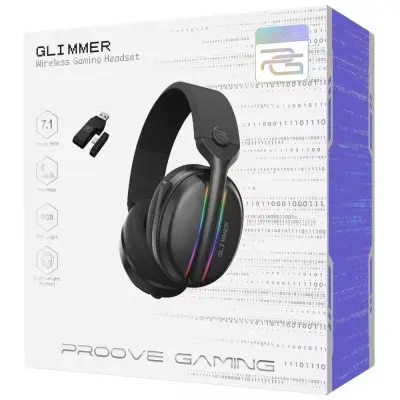 Беспроводная игровая гарнитура PC Proove Gaming Glimmer BT Black, Черные Беспроводная игровая гарнитура PC Proove Gaming Glimmer BT Black, Черные
