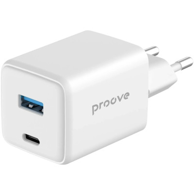 Сетевое зарядное устройство Proove Pocket Gan 45W PD+USB, Белый