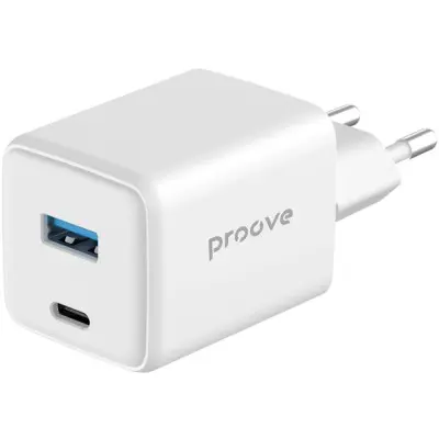 Мережевий зарядний пристрій Proove Pocket Gan 45WPD+USB, Білий